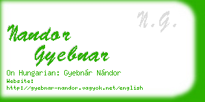 nandor gyebnar business card